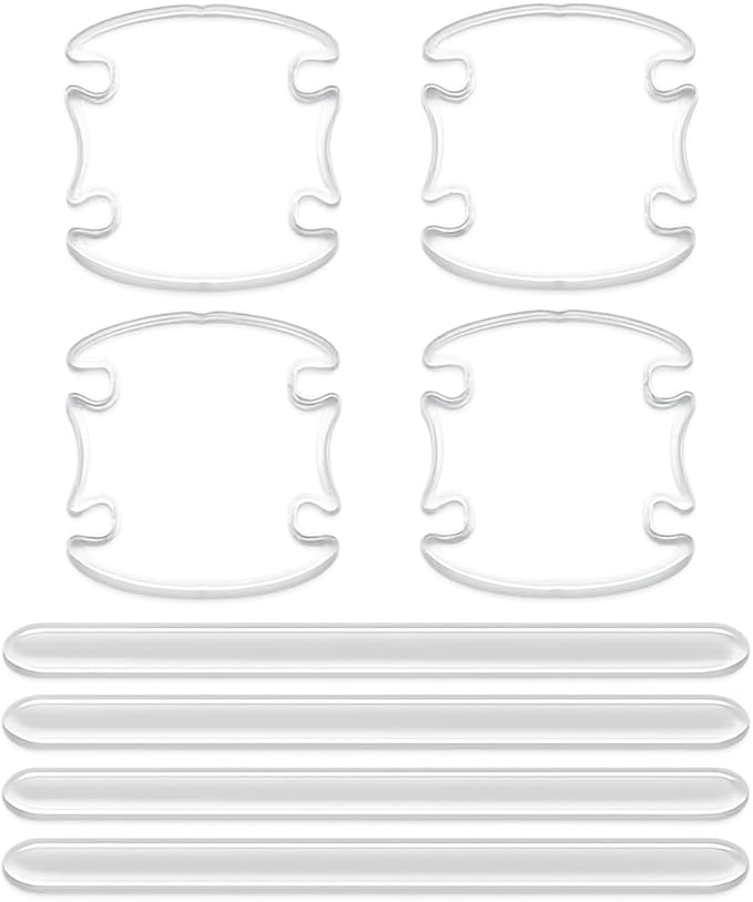 8PCS Car Door Handle Protector, Waterproof Anti-Scratch Transparent Bowl Door Side & Rear View Mirror Paint Protection Film, Automotive Trim Guard Invisible Stickers, Universal Fit