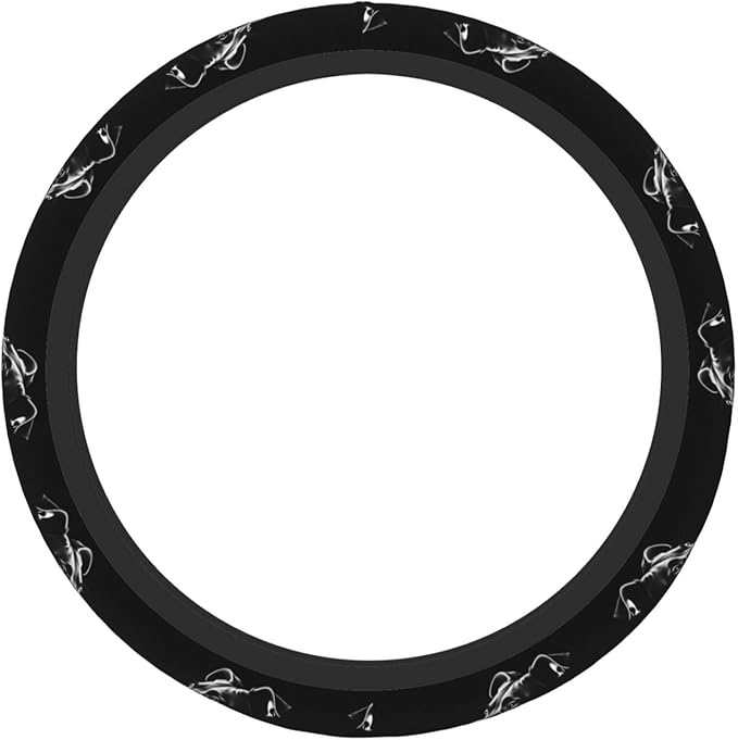 Sketch Cartoon Pit-Bull Dog Universal Fit Steering Wheel Cover for Car, Truck, and SUV, Durable Steering Wheel Protection