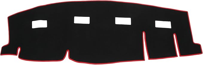Car Dashboard Cover Compatible for Dodge for Ram 2006-2009, Protective Polyester Red Center Console Interior Trim Dash Cover Mat Pad