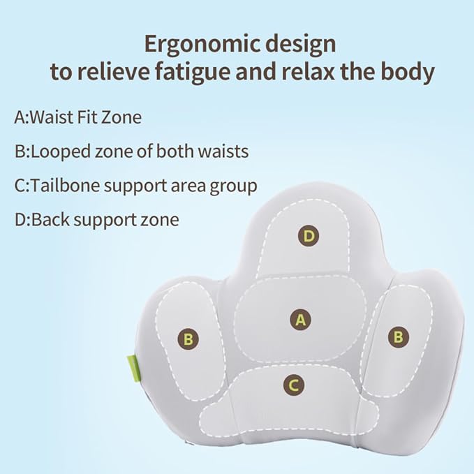 Lumbar Support Pillow for Office Chair, Car Back Support with Memory Foam, Support for Lower Back Pain Relief Lumbar Pillows, Ergonomic Back Cushion for Desk Chair, Sofa, Bed, Car Seat (Grey)