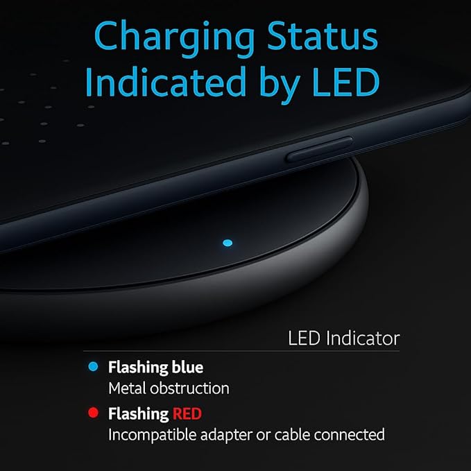 2Pcs Wireless Charger,15W Max Wireless Charging Pad Compatible with iPhone16/16Plus/16Pro /iPhone15/15Pro/15Plus/iPhone14/iPhone13/12/11/X/XR/XS/SE/8,Samsung Galaxy S25/S24/S23/S22/S21/S20/S10 (Blue)