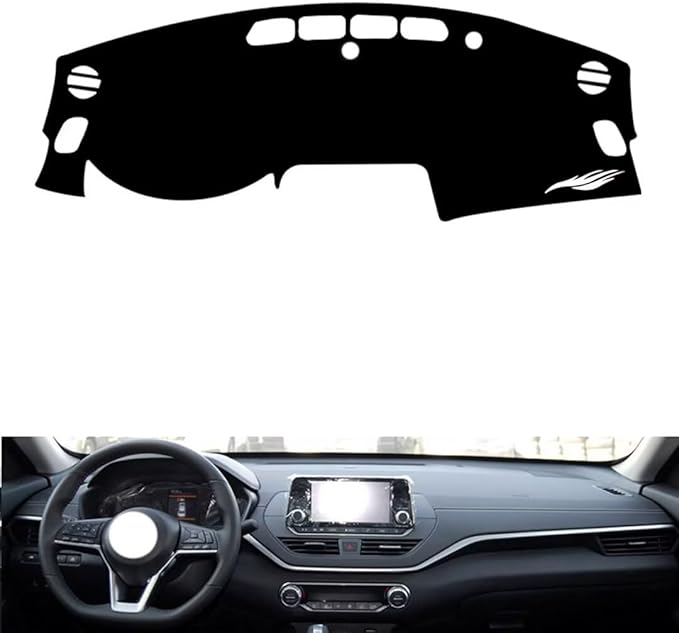 leather dashboard cover Compatible with Nissan Teana（NO HUD） 2019-20，dash cover（black）