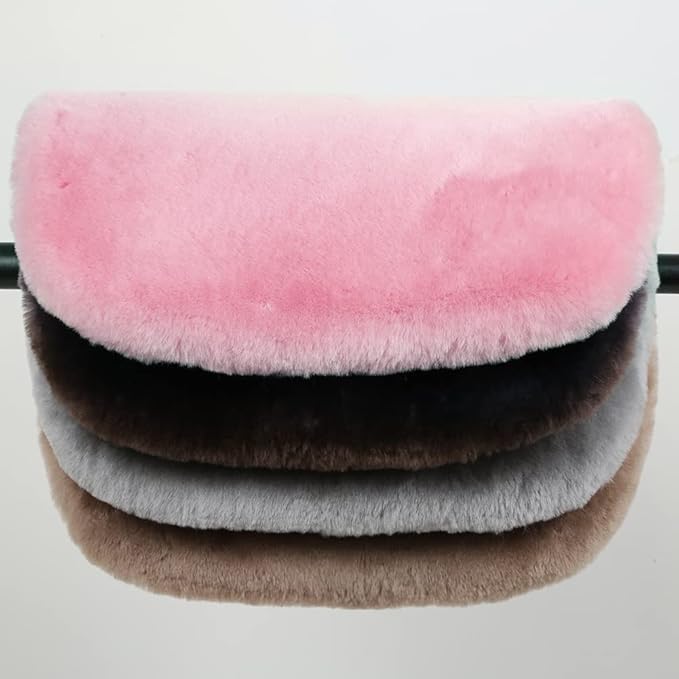 Genuine Sheepskin Auto Seat Pad, Australian Soft Wool Seat Cover Breathable and Sweat-Wicking Comfort Warm Universal Fit,19.2 inch x19.2 inch (Front seat Cushion 2pcs, Gray)