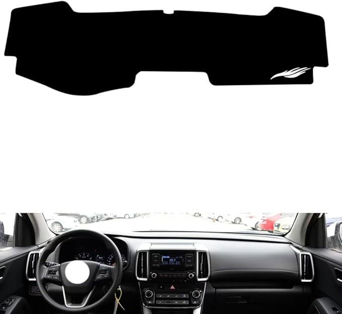 leather dashboard cover Compatible with HyundaiHyundai NEWIX35（Half covered） 2018-2021，dash cover（black）