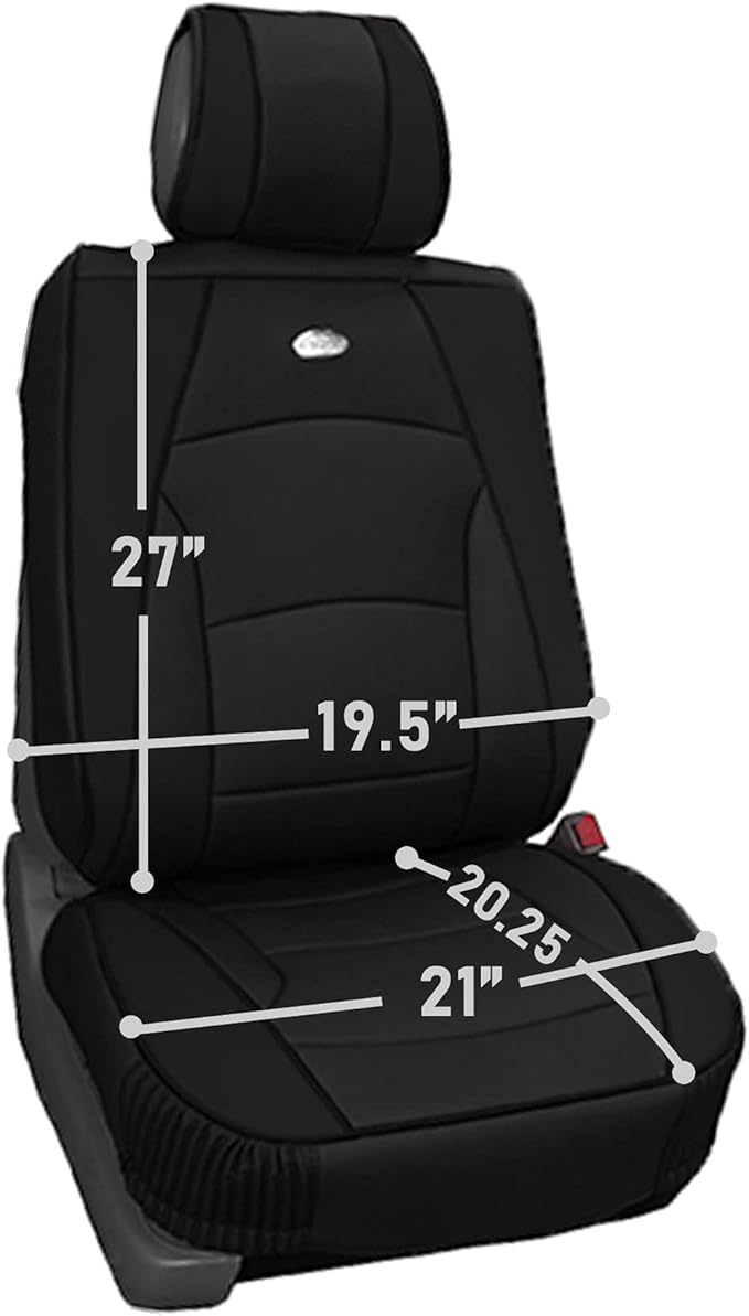 FH Group Ultra Comfort Highest Grade Faux Leather Full Set Car Seat Cushions– Universal Fit for Cars Trucks & SUVs (Solid Black)