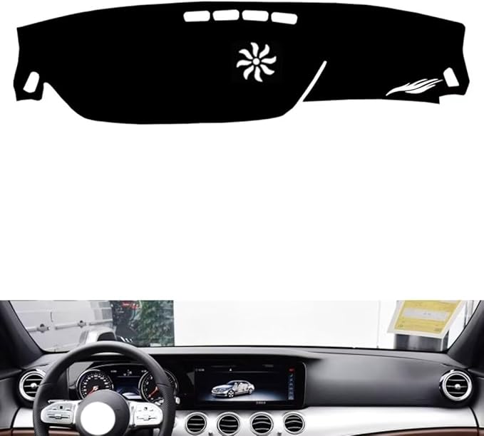 leather dashboard cover Compatible with Mercedes CLS 2018-2023，dash cover（black）
