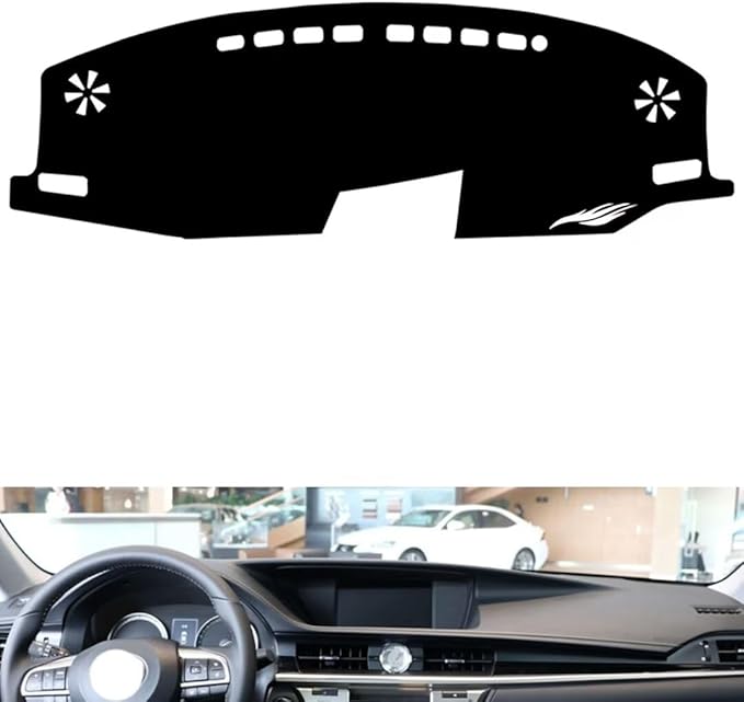 leather dashboard cover Compatible with LEX ES (No speaker 2013-2017，dash cover（black）