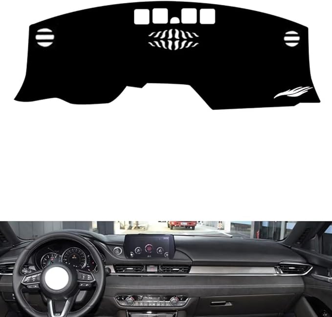 leather dashboard cover Compatible with Mazda 6 Atenza（NO HUD） 20-2021，dash cover（black）