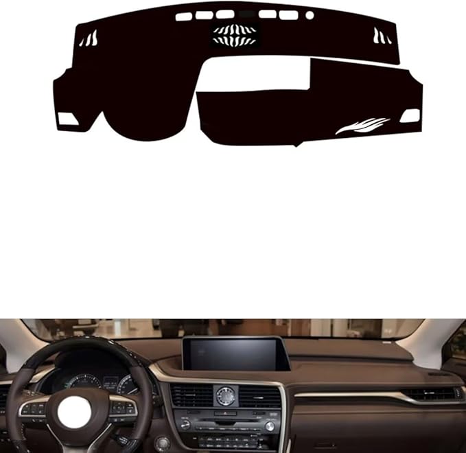 leather dashboard cover Compatible with LEX RX (NO HUD 2016-2019，dash cover（black）