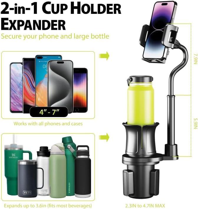 Bracketron TripGrip Series Cell Phone Mount Phone Holder for Car Cup Holder Expander