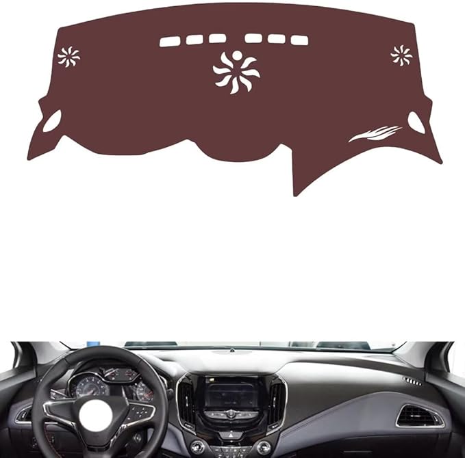 Leather Dashboard Cover Compatible with Chevy New Cruze 2015-2018，Dash Cover, Non-Slip Dash Cover, Dash mat Dashboard Cover, Interior Dash Covers