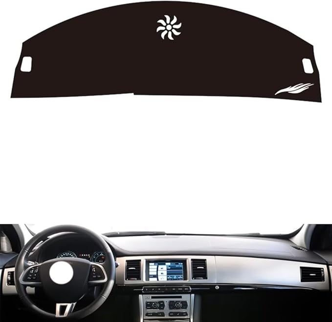 leather dashboard cover Compatible with Jaguar XF 2008-2015，dash cover（black）