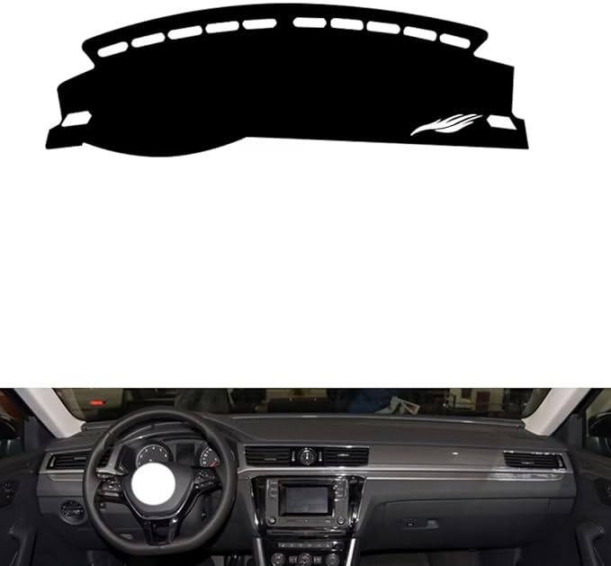 leather dashboard cover Compatible with VW Passat 2016-2017，dash cover（black）