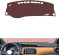 Leather Dashboard Cover Compatible with Nissan Kicks 2018-2023,Dash Board Cover mat Anti-Slip Sun-Proof and dust-Proof(Brown)