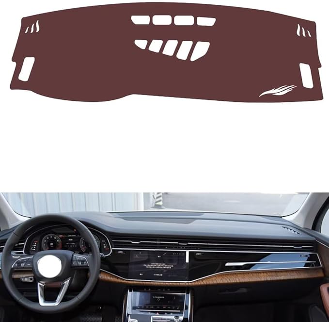 Leather Dashboard Cover Compatible with Audi Q7 (NO HUD 2020-2025，Dash Cover, Non-Slip Dash Cover, Dash mat Dashboard Cover, Interior Dash Covers