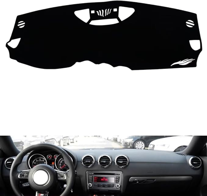 leather dashboard cover Compatible with Audi TT 2008-2014，dash cover（black）