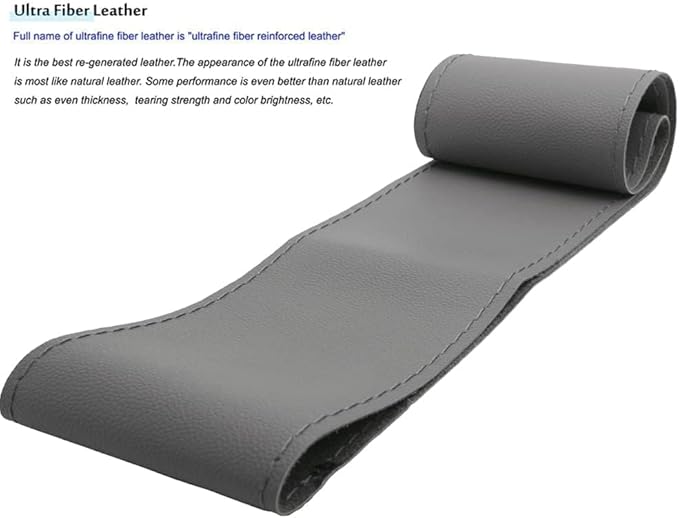 AUTOXBERT 38cm/15 Inch Hand Sewing Steering Wheel Cover Breathable Anti-Slip Leather Steering Wheel Cover for Nissan Qashqai Toyota Camry RAV4 VW Golf