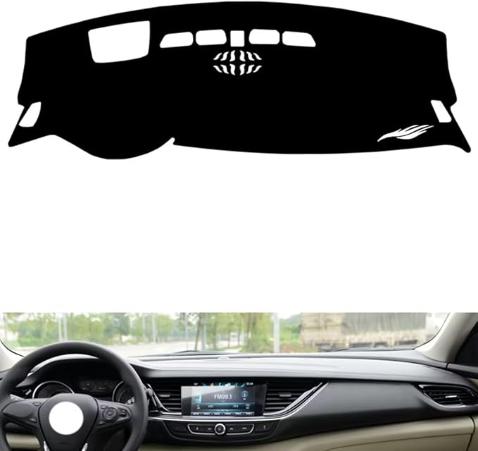 leather dashboard cover Compatible with Buick Regal（HUD） 2017-2024，dash cover（black）