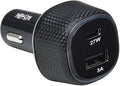 Tripp Lite USB Car Charger, 45W Dual Port USB Car Charger, USB-C 27W QC4+, USB-A 18W QC 3.0, Black (U280-C02-45W-1B)