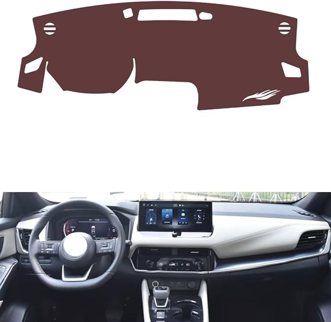 Leather Dashboard Cover Compatible with Nissan New Qashqai (NO HUD 2023，Dash Cover, Non-Slip Dash Cover, Dash mat Dashboard Cover, Interior Dash Covers