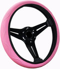 Pink Steering Wheel Cover Elastic Universal 14-15 inch Steering Wheel Covers Soft Microfiber Leather Breathable Anti-Slip Durable Car Accessories Fit for Suvs, Vans, Trucks