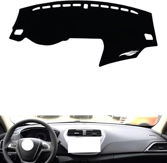 leather dashboard cover Compatible with FORD Escort 2015-2019，dash cover（black）