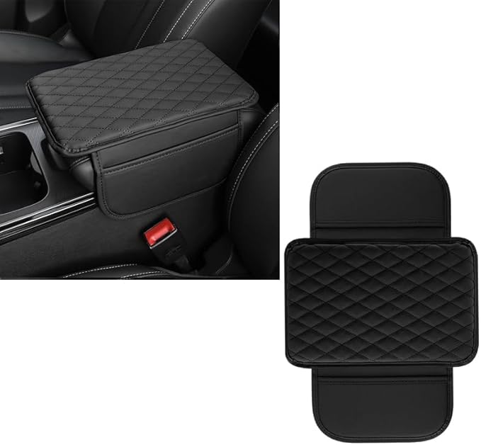 Car Armrest Cushion for Mini Countryman (U25) 2023 2024 2025, Car Centre Console Pad Scratch Protection Waterproof Armrest Cushion Interior Accessories,Black