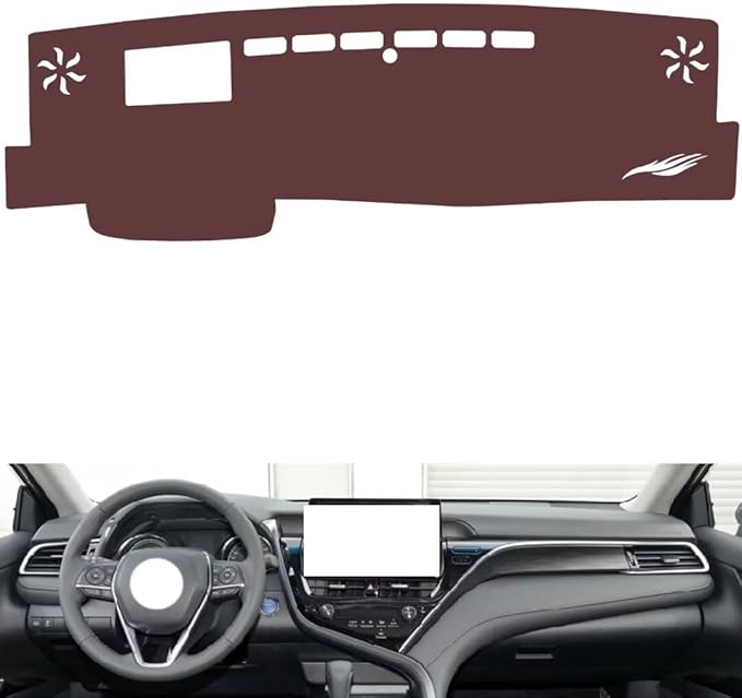 Leather Dashboard Cover Compatible with Toyota Camry（HUD） 2021-2023，Dash Cover, Non-Slip Dash Cover, Dash mat Dashboard Cover, Interior Dash Covers