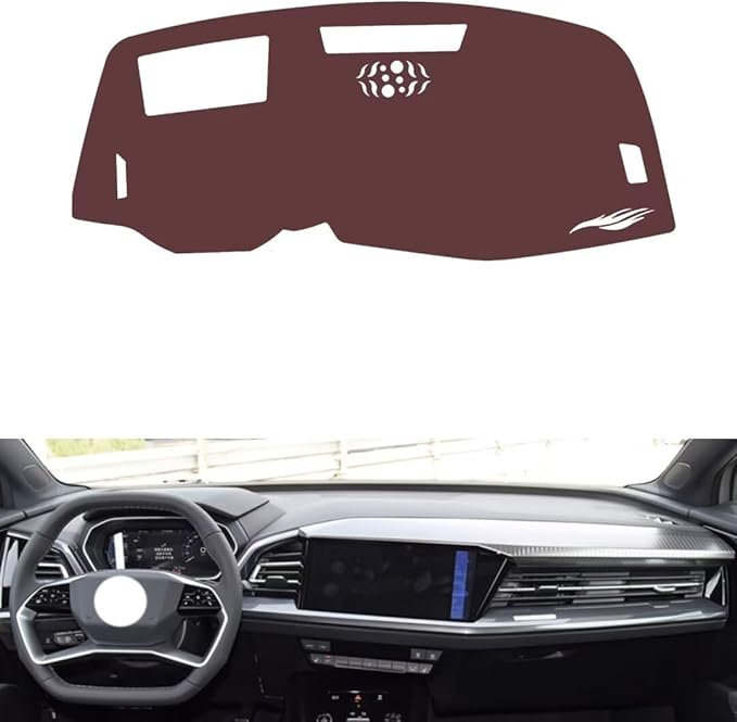 Leather Dashboard Cover Compatible with Audi Q5 e-tron（HUD） 2022-2023，Dash Cover, Non-Slip Dash Cover, Dash mat Dashboard Cover, Interior Dash Covers