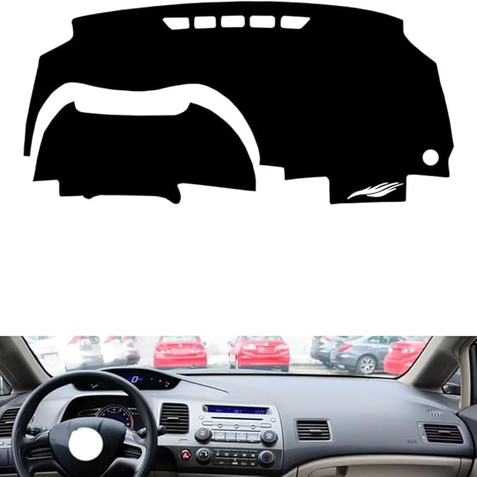 leather dashboard cover Compatible with HONDA ciimo，dash cover（black）