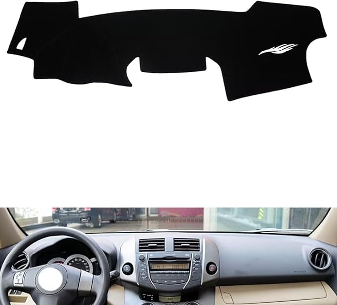 leather dashboard cover Compatible with Toyota RAV4 2009-2013，dash cover（black）