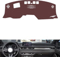 Leather Dashboard Cover Compatible with Mazda 6 Atenza（HUD） 20-2021,Dash Board Cover mat Anti-Slip Sun-Proof and dust-Proof(Brown)