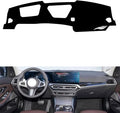 Leather Dashboard Cover Compatible with BMW I4 (HUD 2022-2023，Dash Cover（Black）