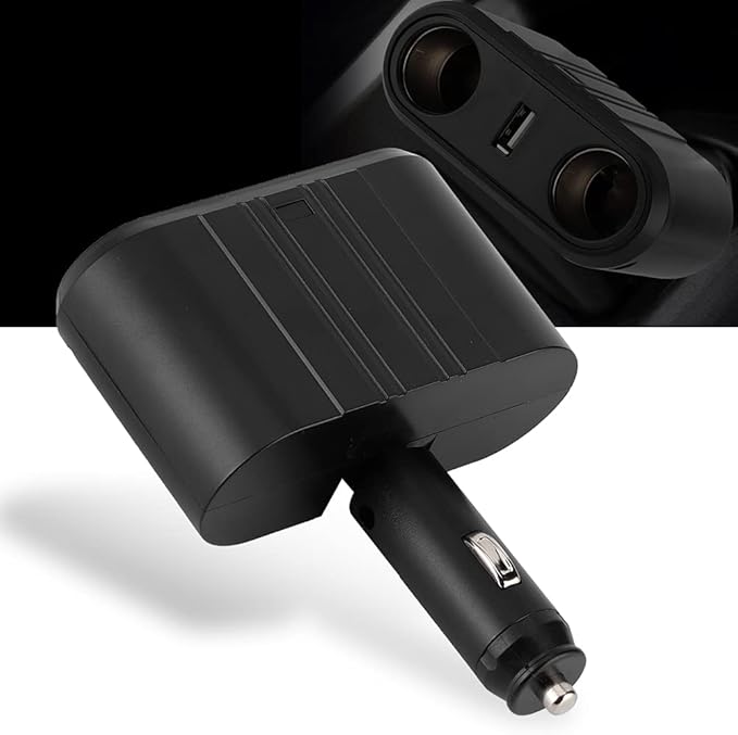 Universal Car 2 Way Cigarette Lighter Cigarette Lighter Socket Distributor Socket Multi Port Car USB Charger Adapter Can Connect Car Recorder, Cell Phone Car Charger 12-24v