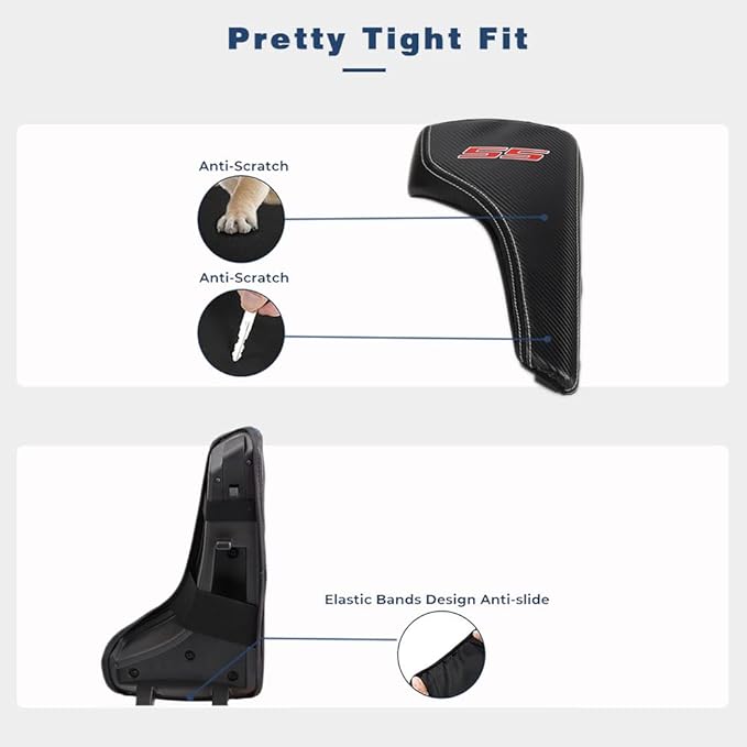 BOYOUS Armrest Cover Center Console Pad Full Protection Console Leather Arm Rest Interior Accessories Fit for Chevrolet Camaro 2016-2024-Carbon Fiber
