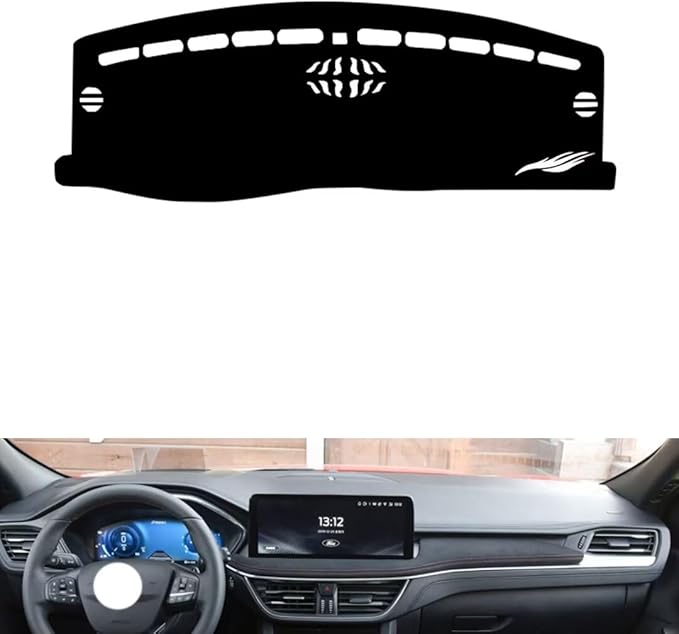 Leather Dashboard Cover Compatible with Ford Escape（NO HUD,Speakers 2020-2025，Dash Cover（Black）
