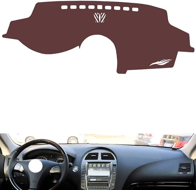 Leather Dashboard Cover Compatible with LEX ES 2006-2012,Dash Board Cover mat Anti-Slip Sun-Proof and dust-Proof(Brown)