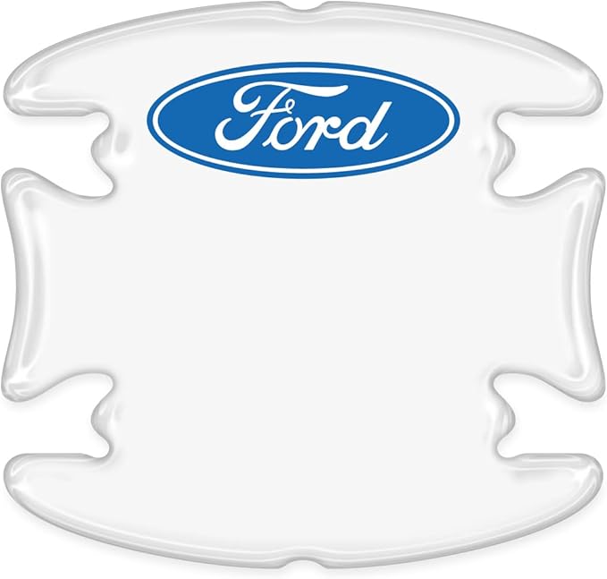 iPick Image for Ford Logo Universal Car Door Handle Cup Protector Clear Decal Stickers, Pair - Official Licensed