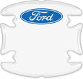 iPick Image for Ford Logo Universal Car Door Handle Cup Protector Clear Decal Stickers, Pair - Official Licensed