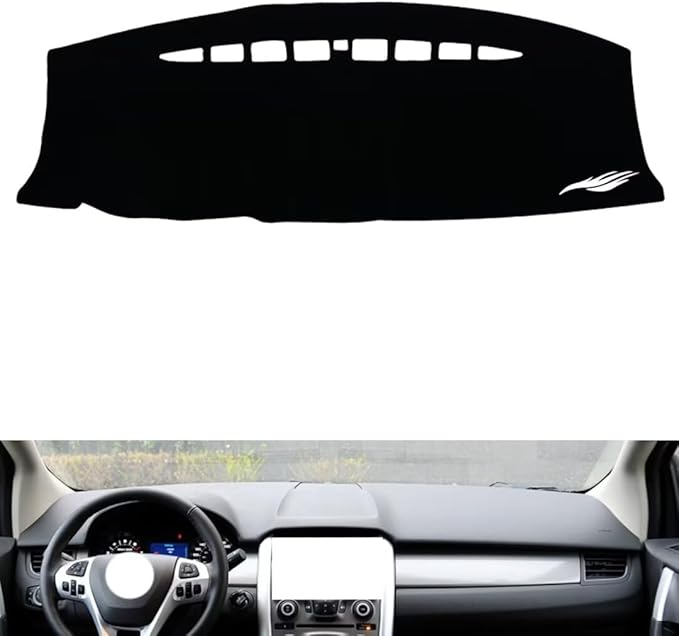 leather dashboard cover Compatible with FORD Edge (no speakers 2011-2012，dash cover（black）