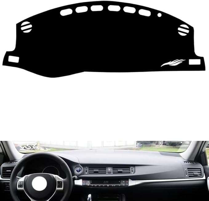 leather dashboard cover Compatible with LEX CT200 non-navigation，dash cover（black）