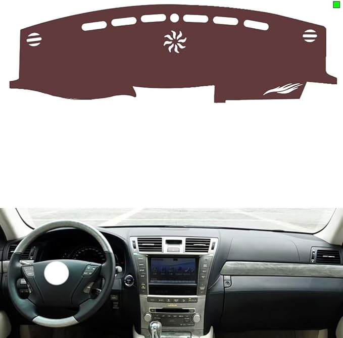 Leather Dashboard Cover Compatible with LEX LS 2006-2011,Dash Board Cover mat Anti-Slip Sun-Proof and dust-Proof(Brown)