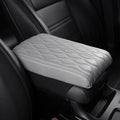 AIIONP Leather Car Armrest Box Pad, Universal Car Center Console Cover Pad, PU Leather Car Armrest Seat Box Cover Protector, Center Console Armrest Pad for SUV, Truck, Car (Grey, Wave Pattern)