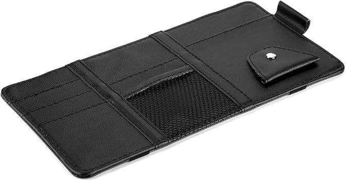Aramox Car Backseat Organizer, Universal Multifunctional Premium PU Leather Car Sun Visor Storage Bags for CD,Sunglass,Card Organizer Holder