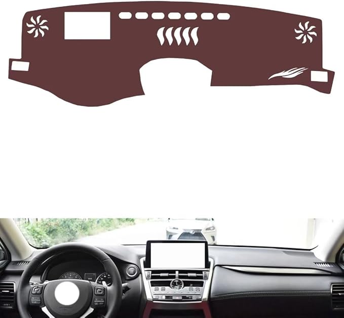 Leather Dashboard Cover Compatible with LEX NX (HUD 2014-2020,Dash Board Cover mat Anti-Slip Sun-Proof and dust-Proof(Brown)