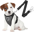 SlowTon Dog Seat Belt Harness for Car, Dog Car Harness Adjustable Mesh Breathable & Dog Seatbelt Safety Tether with Elastic Bungee for Small Medium Large Pets(Grey, Double Clip, S)