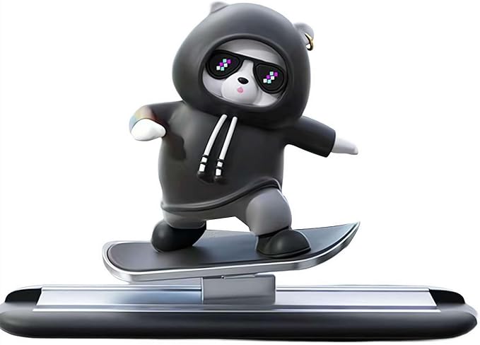 Slidable Skateboard Bear Car Dashboard Ornaments,Funny Mini Skateboard Bear Auto Center Console Ornaments Universal Car Interior Accessories Gifts for Women Men
