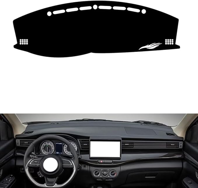 leather dashboard cover Compatible with Mitshubishi Ertiga 2019，dash cover（black）