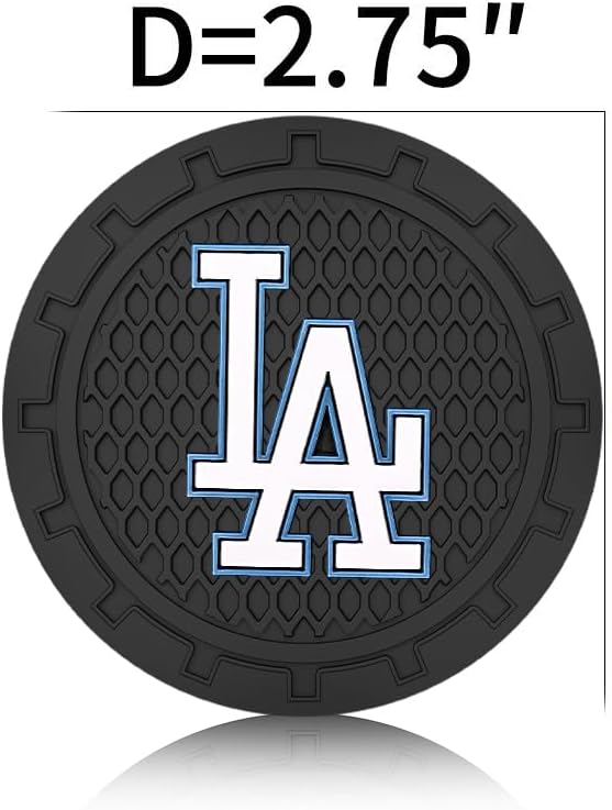 Silicone Dodgers Car Cup Holder Coasters,Baseball Fans Car Coasters for LA Dodgers Fans, Non-Slip Universal Fit Cup Holder Insert