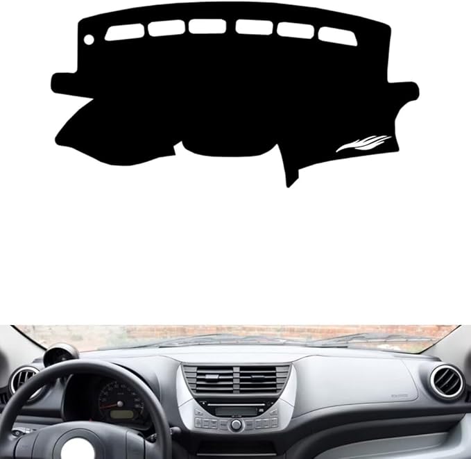 leather dashboard cover Compatible with Suzuki NEW Alto (tachometer 2009-2016，dash cover（black）